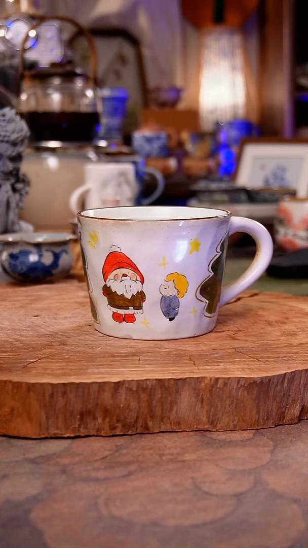 杯子陶圣诞手工手绘手工手绘