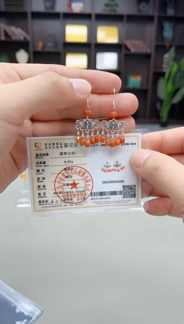 银S925镶嵌翡翠耳饰X10