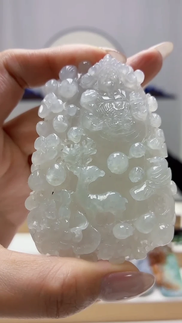 未镶嵌定制翡翠5160MM-毛货挂件91