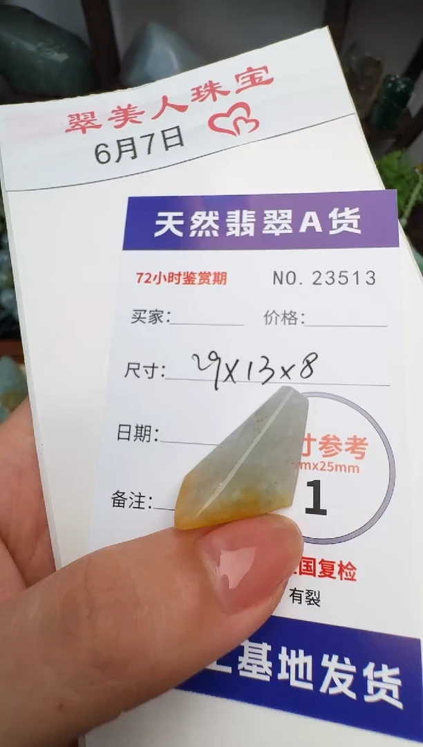 翡翠未镶嵌颈饰原石23513