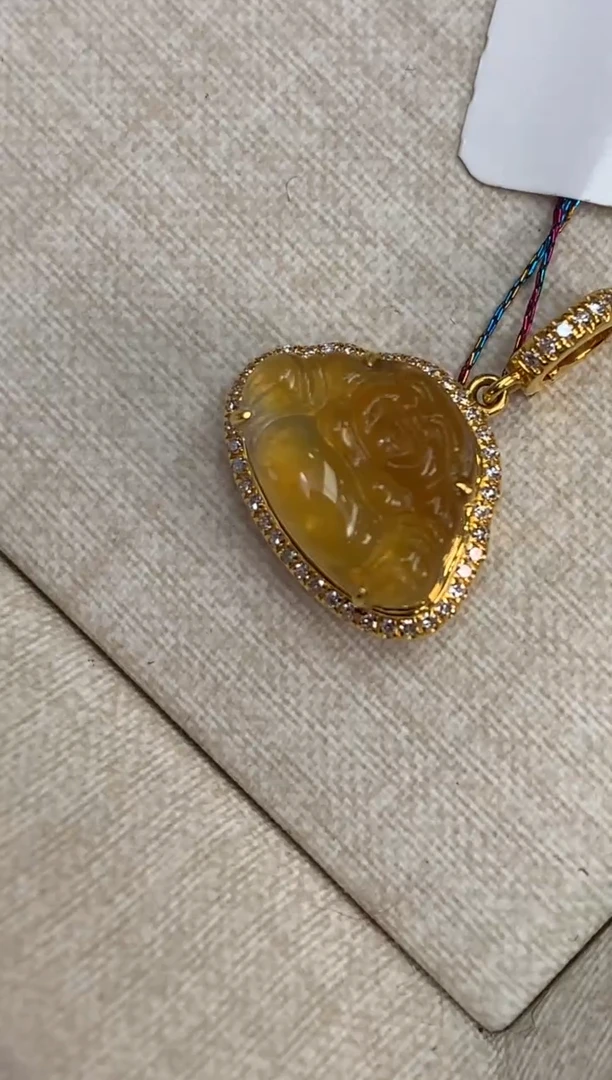 【闪购商品】翡翠颈饰18K金镶嵌佛公