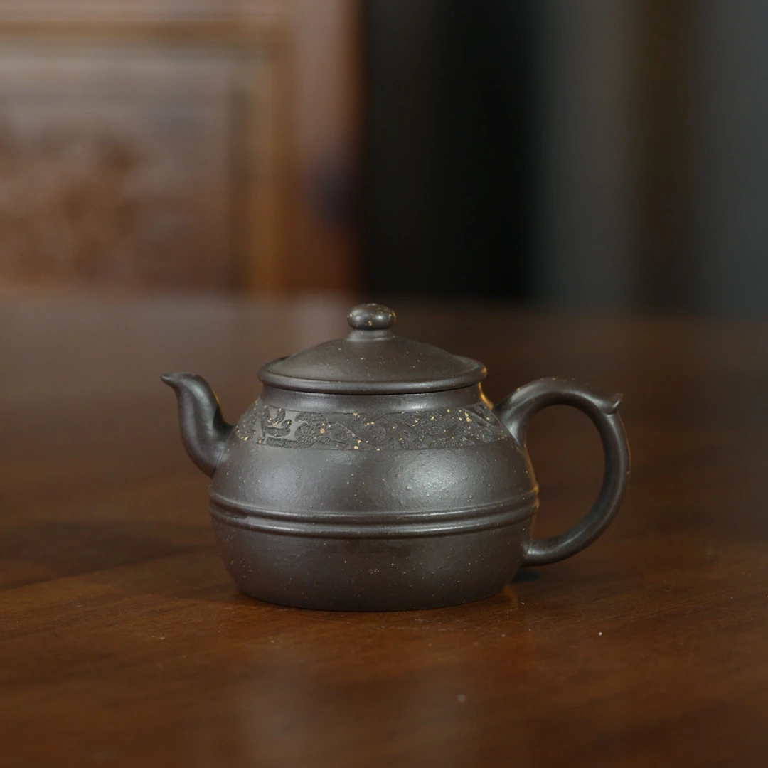 珽珽茶器 汉玉 乌金砂 160cc 家用紫砂壶tt1