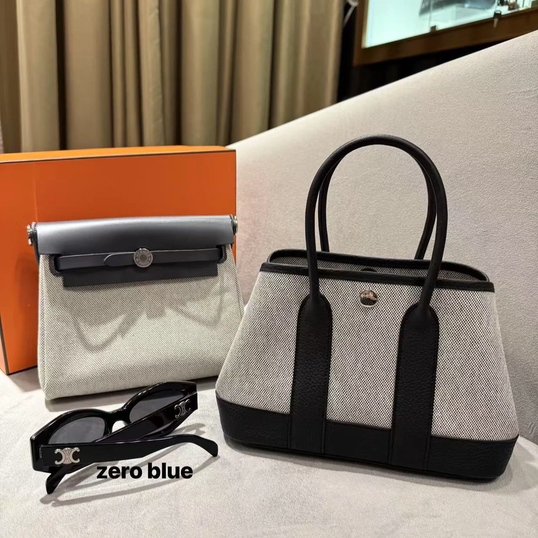 未使用 Hermes/爱马仕 蔚蓝/黑白熊猫色 garden mini 花园