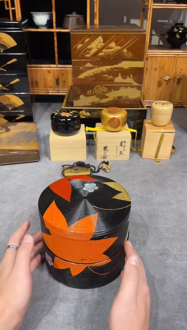 三段 大漆漆器大漆漆器
