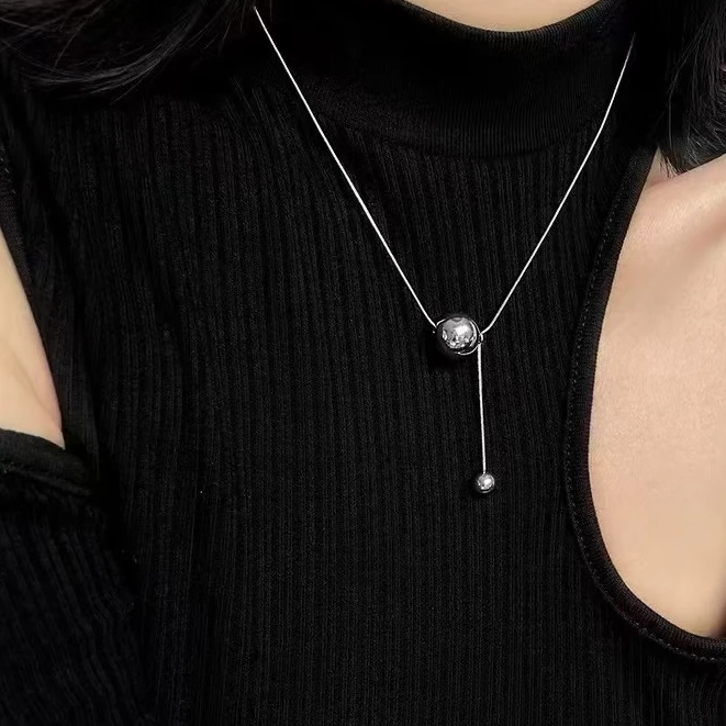 坠链均925银 时尚洋气百搭转运珠项链