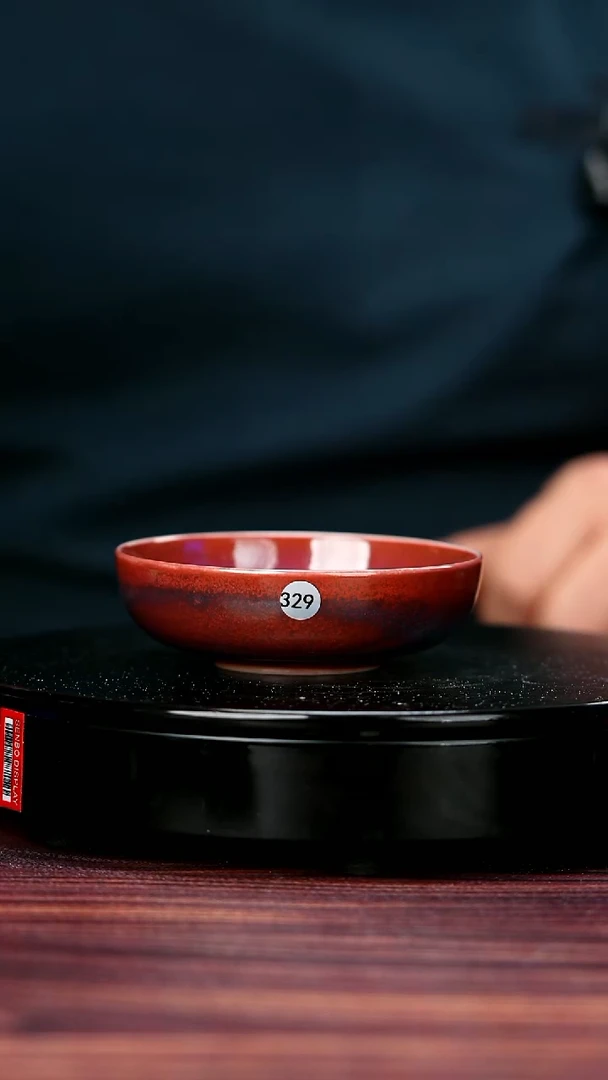 杯子329#李盼龙一级品原矿钧瓷半月普洱盏