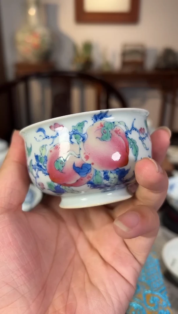 景德镇手工手绘寿桃炉式