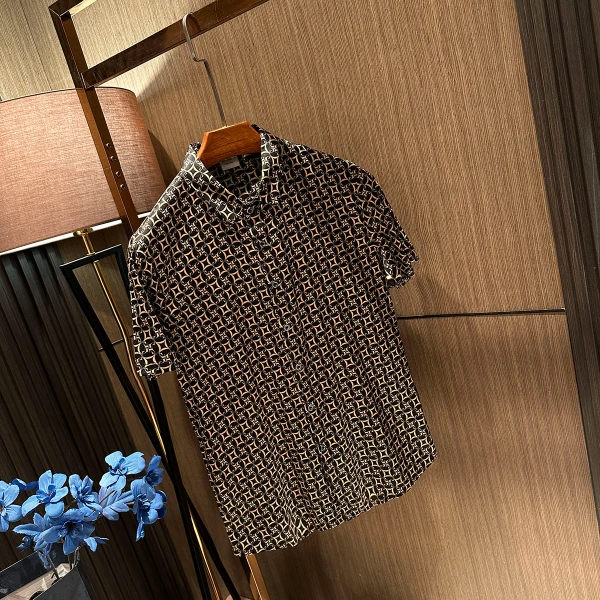 【尊享气质 冰凉体感】25夏季新款男士高品质真丝桑蚕丝短袖花衬衫