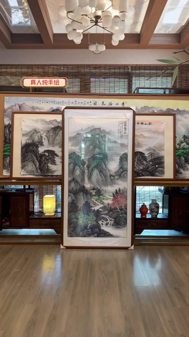 国画纯手绘纯实木四尺整张165*85cm