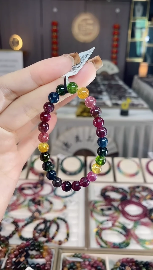 未镶嵌老矿碧玺单圈手串7mm+碧玺dan多样性发货一条