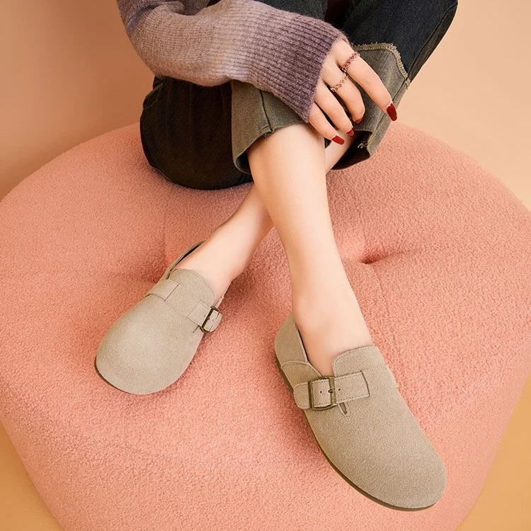 6825 复古百搭平底舒适潮流勃肯鞋懒人好穿一脚蹬复古休闲单鞋子