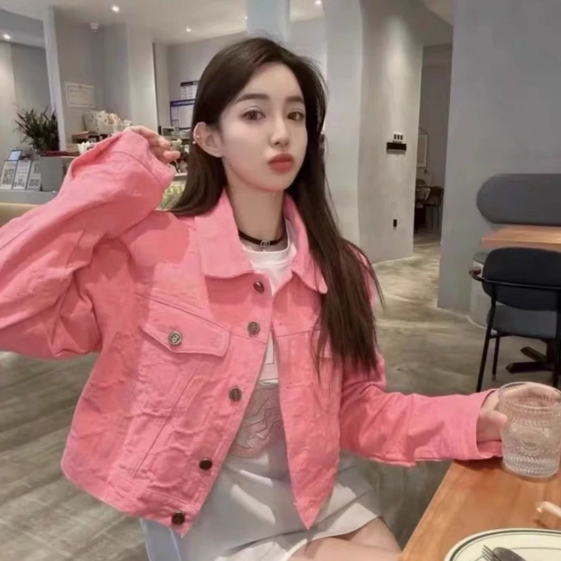 99新 GUCCI/古驰 X13960 粉色logo提花满印棉质翻领单排扣外套