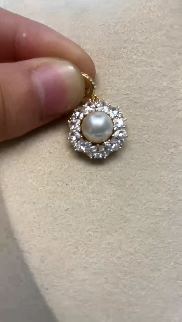 颈饰银S925镶嵌海水珍珠9-10