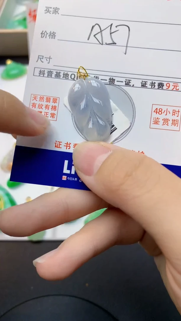 颈饰18K金镶嵌翡翠天然缅甸A货翡翠百元以上9元证书费自理