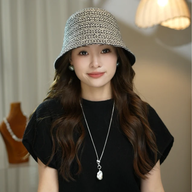李小玉 2025 新款 “麦穗渔夫” 羊毛显脸小百搭时尚文艺气质盆帽