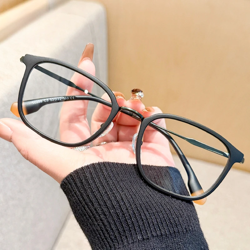 定制近视镜TR金属方框眼镜防蓝光变色眼镜男女素颜可配散光眼镜