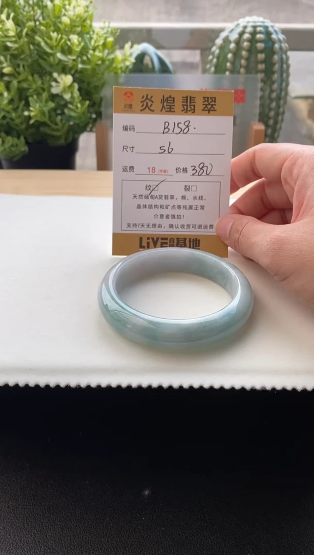 未镶嵌手镯翡翠56圈口编码B158