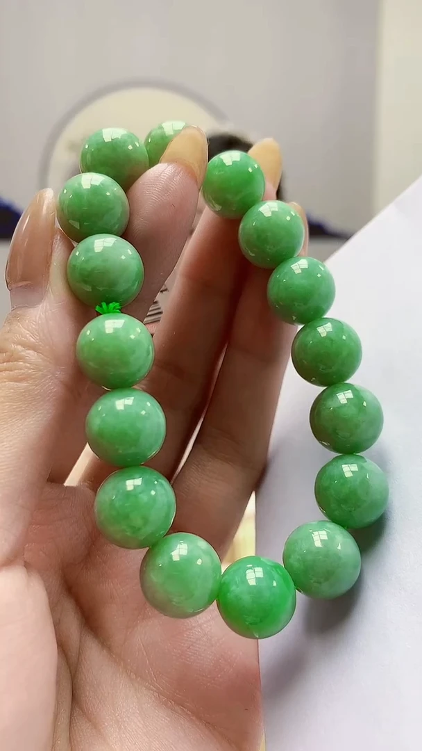 未镶嵌定制翡翠4852MM-毛货手串70