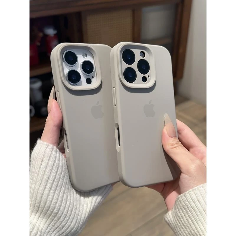 岩石灰适用苹果16promax手机壳15液态硅胶iphone14简约13纯色1211