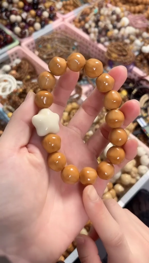 手串菩提根/象牙果猴头星星手串 13mm