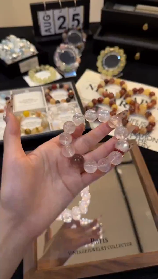 未镶嵌手链水晶粉水晶x2989