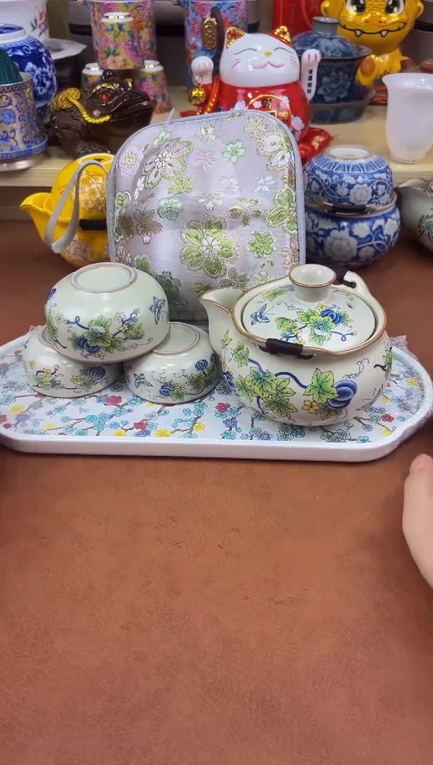 陶瓷茶具摆件旅行套组