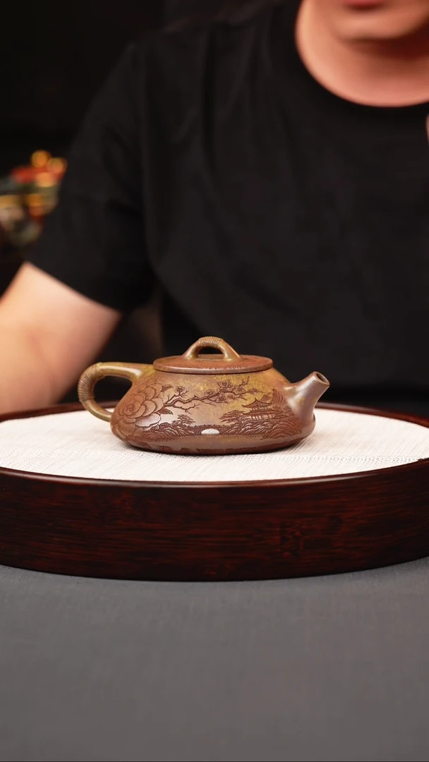 茶壶紫砂沉香泥 线瓢牡丹