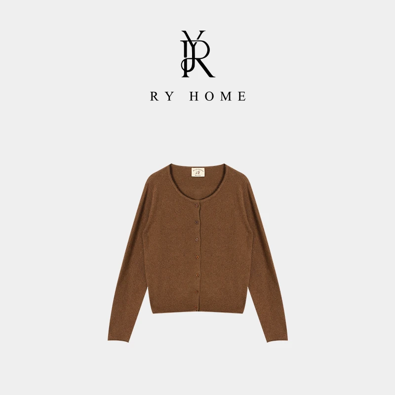 【容雨RYHOME】新款绵羊毛圆领蜜熊绒开衫M2465