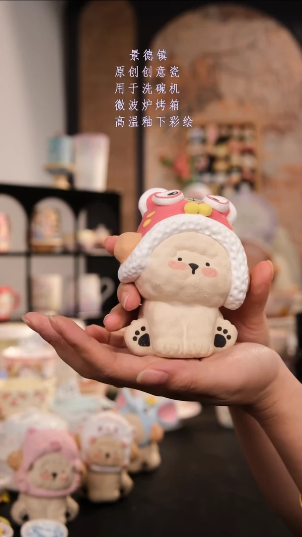 摆件景德镇手工手绘设计师款