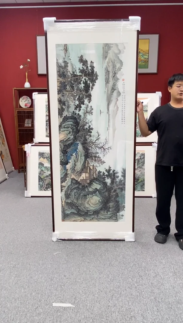 国画手绘 山光雾态弄春晖