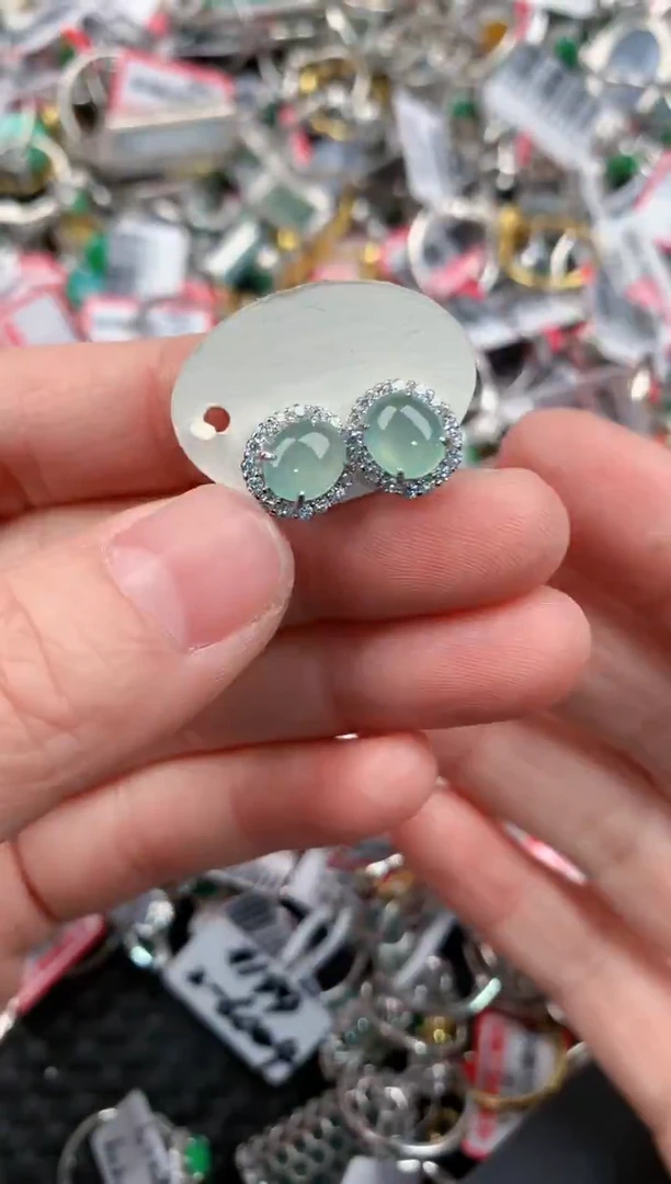 银S925镶嵌戒指翡翠444           4