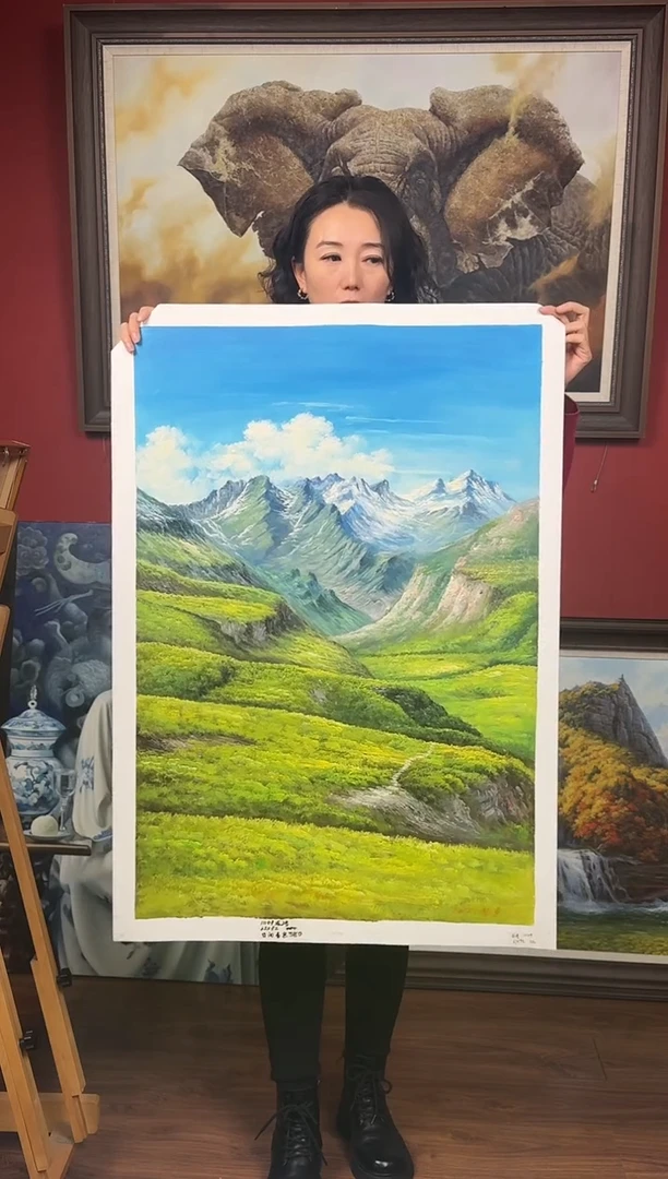 油画【27号】约90*60cm丨朝鲜原创纯手绘孤品油画丨顺丰包邮