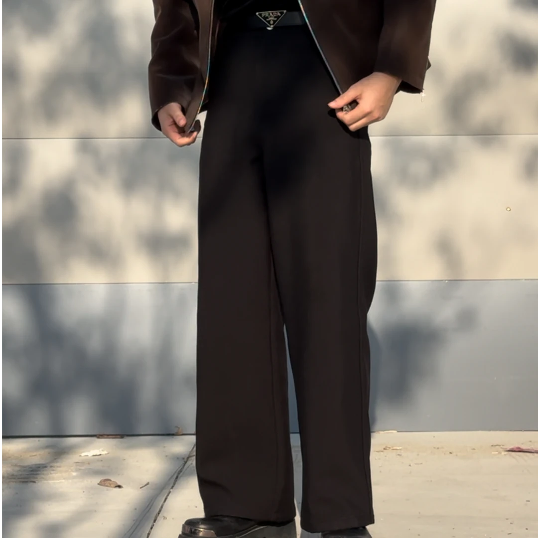 DQ640克加绒天丝羊毛混纺氨纶直筒微阔休闲西裤