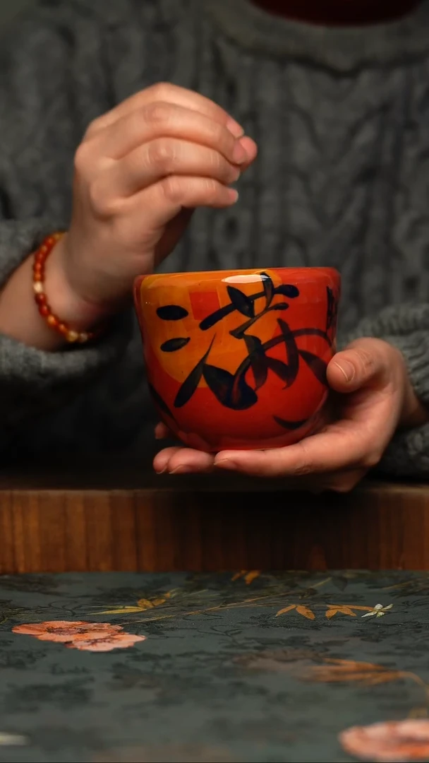 瓷片釉下彩手工手绘同款陶器