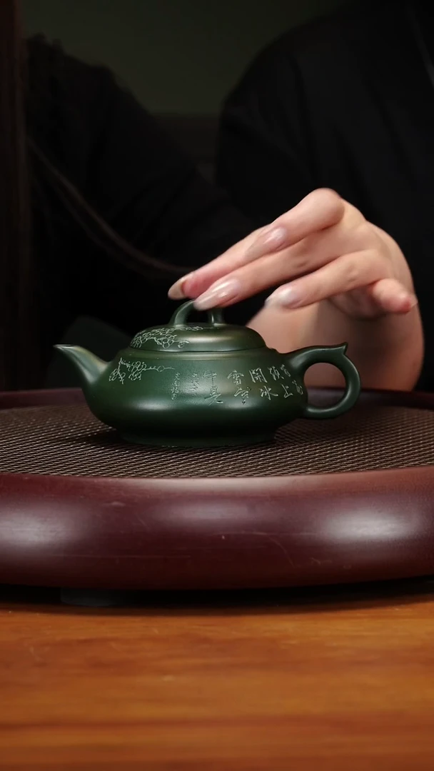 茶壶紫砂45ZKN一帆风顺春辰绿泥230cc