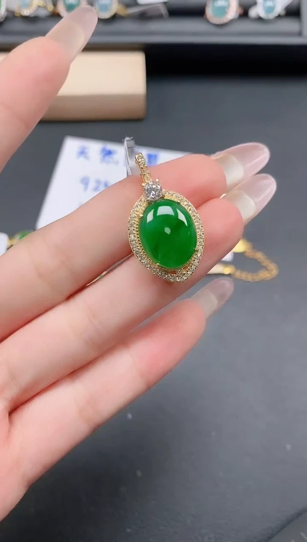 银S925镶嵌戒指翡翠111