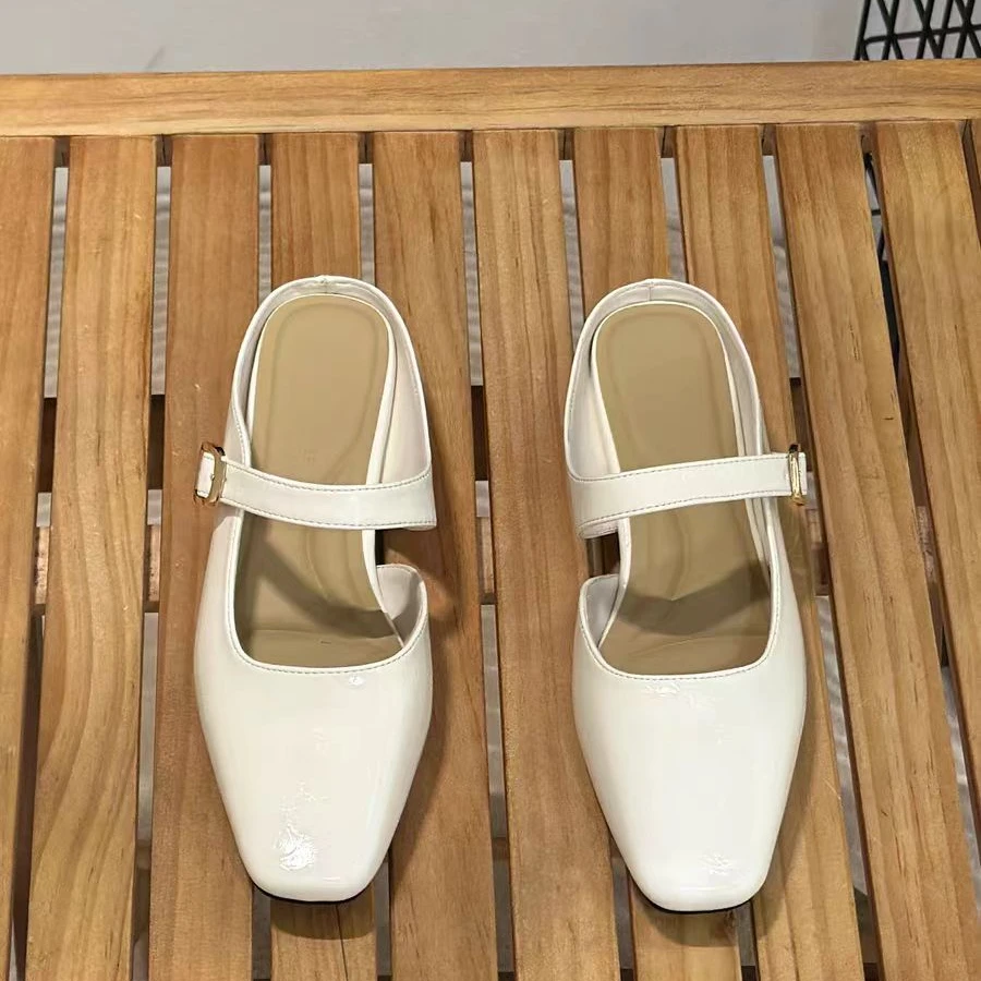 933-25   新款法式浅口粗跟百搭包头凉拖鞋