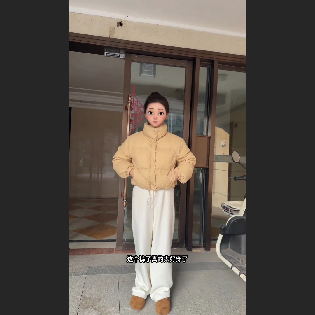 直筒裤INS风休闲裤百搭加绒加厚款简约韩版长裤女秋冬纯色阔腿