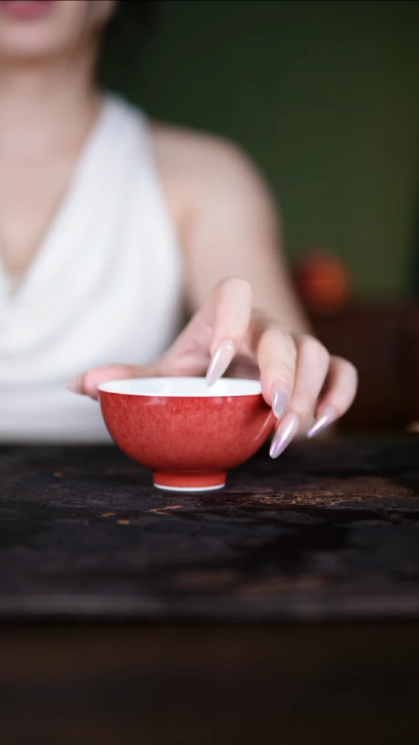 瓶景德镇纯手工陶瓷豇豆红