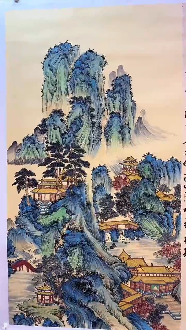 国画国画竖幅《清夏盛景》大尺幅