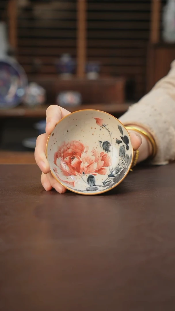 杯景德镇陶瓷杯碗柴烧多人