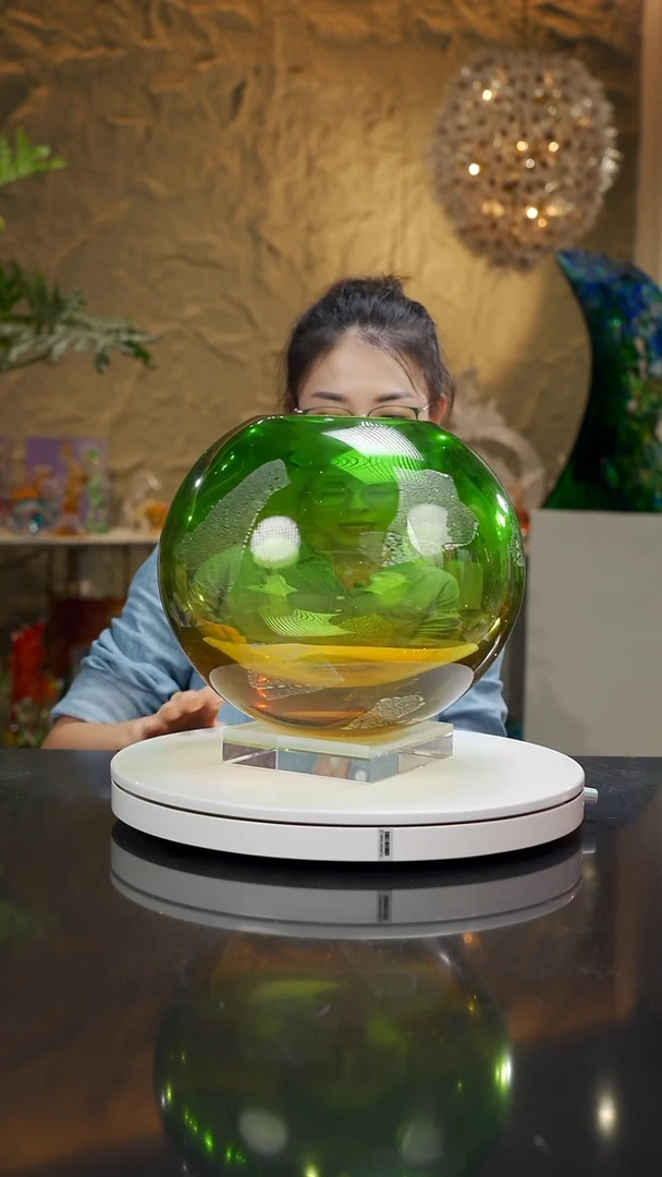 手工艺品琉璃福利琥珀绿花瓶