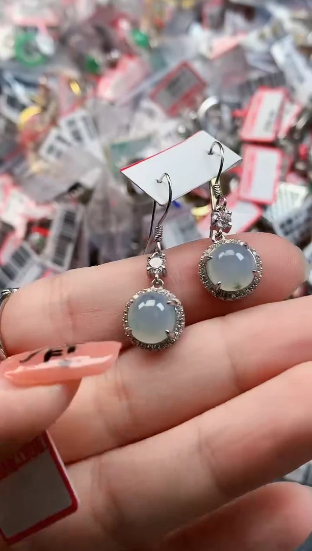 银S925镶嵌戒指翡翠天然A货缅甸翡翠