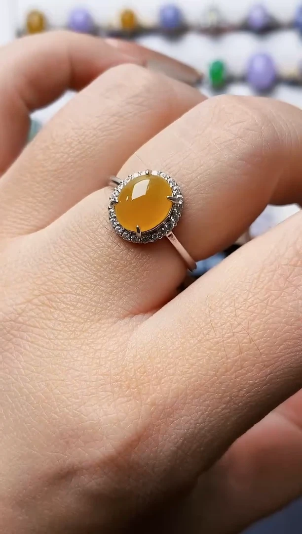 银S925镶嵌戒指翡翠1493