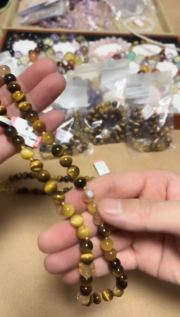 未镶嵌手链水晶22-7虎眼石设计款项链