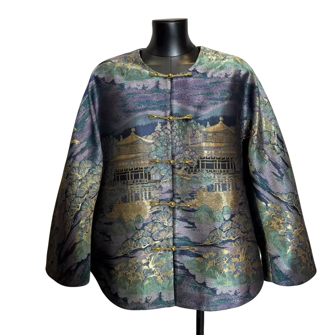 「利琪高订」新中式国风气质轻奢百搭七彩螺钿唐锦外套A7192