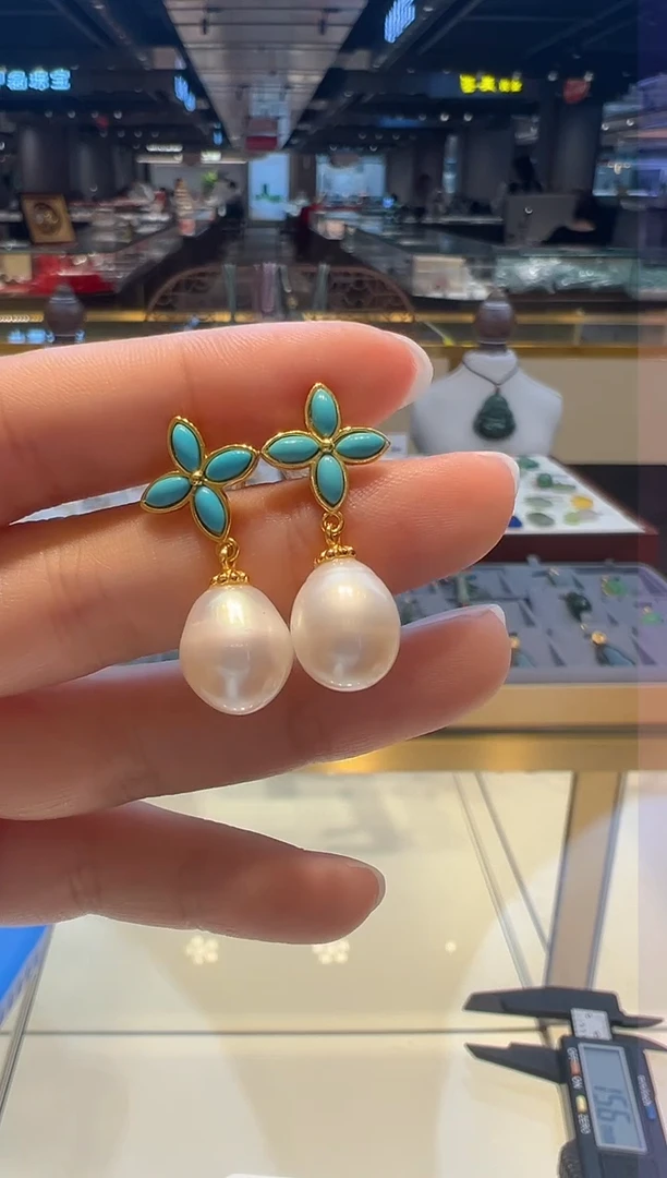 【闪购商品】淡水珍珠耳饰银S925镶嵌31