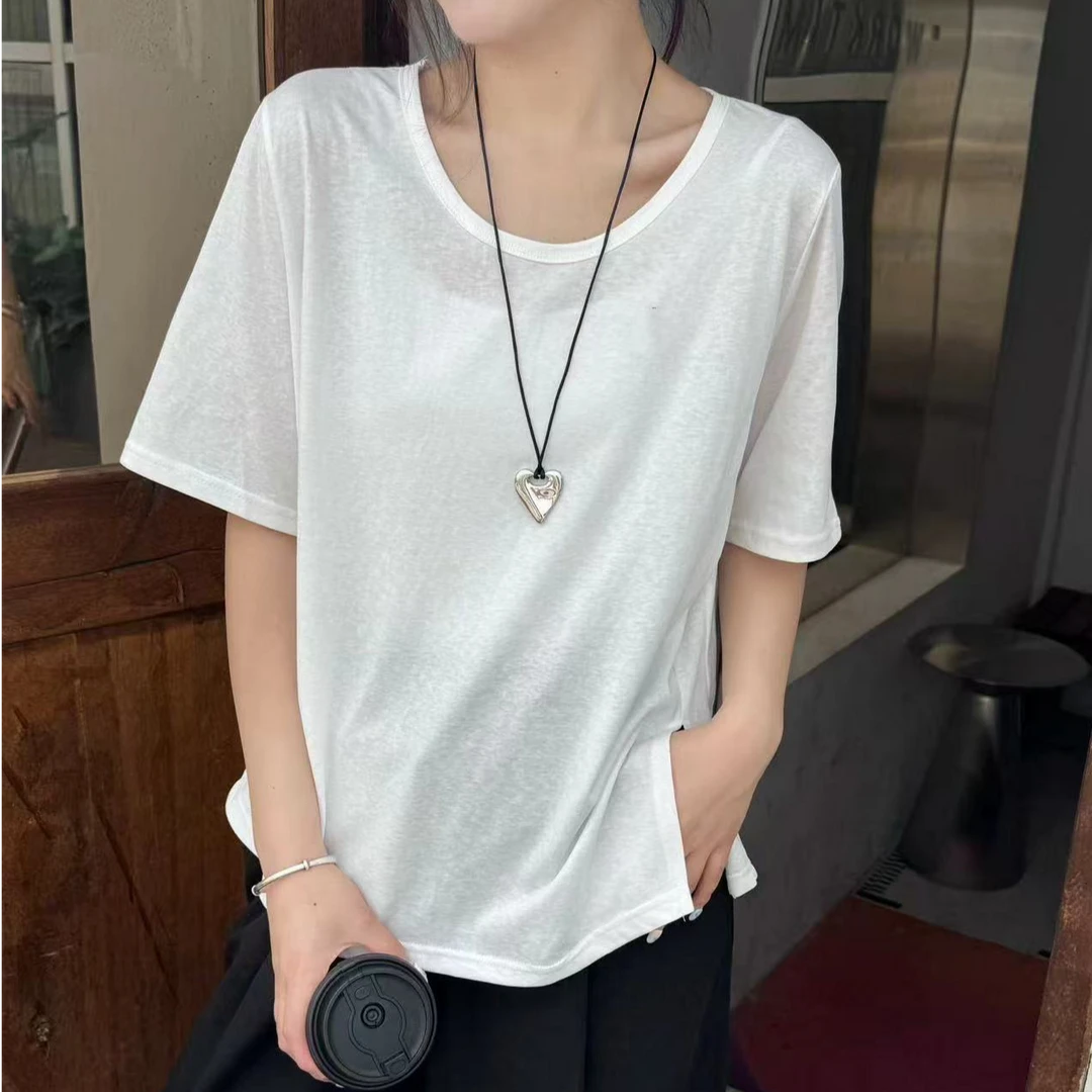 【锦衣服饰】ML 6066欧货百搭圆领短袖T