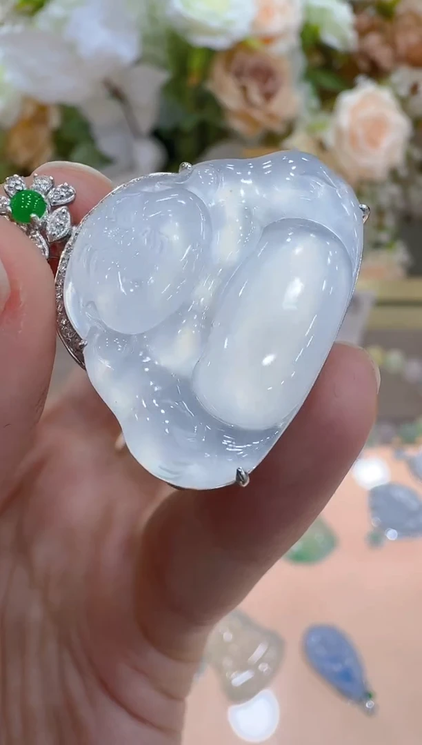 吊坠(不含链)18K金镶嵌翡翠多样性团购发一件