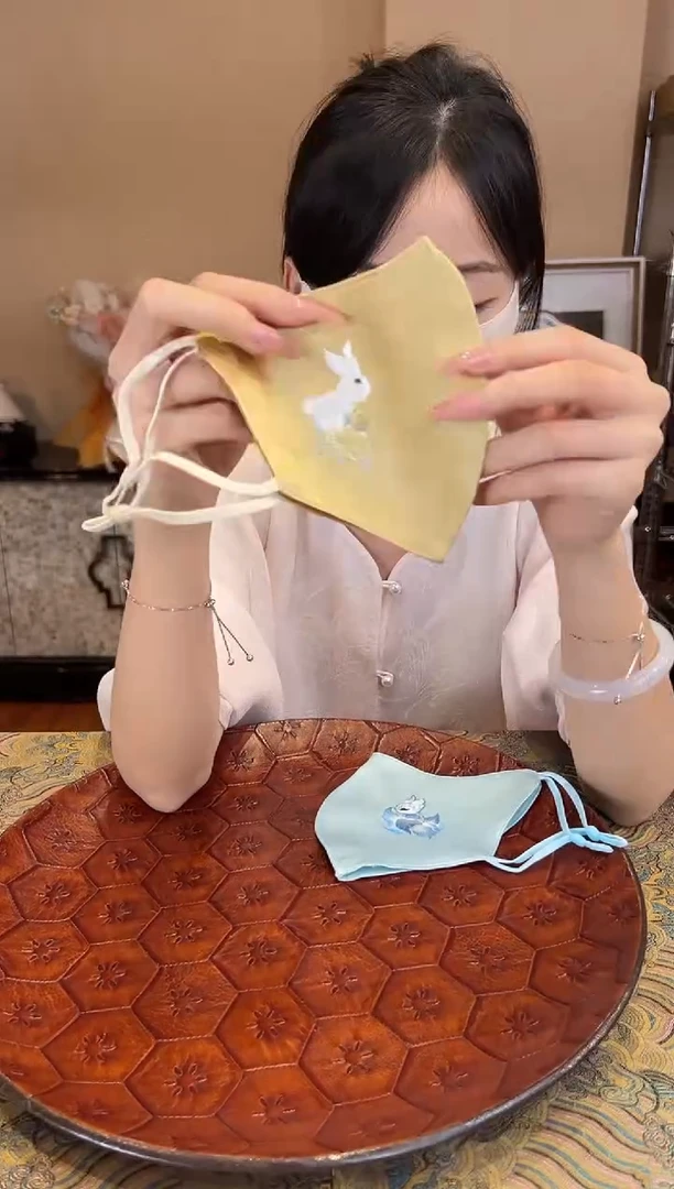 刺绣苏绣手工刺绣100桑蚕丝面罩